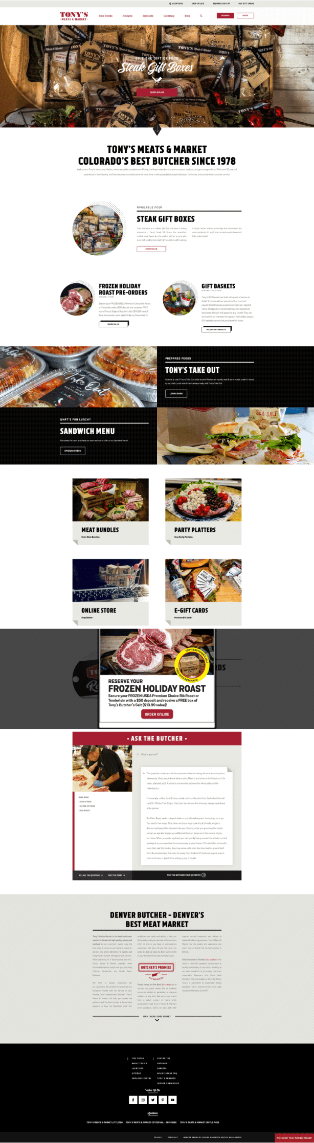Tony's Meats & Market Website Design, Development, and Marketing by Webolutions Digital Marketing Agency