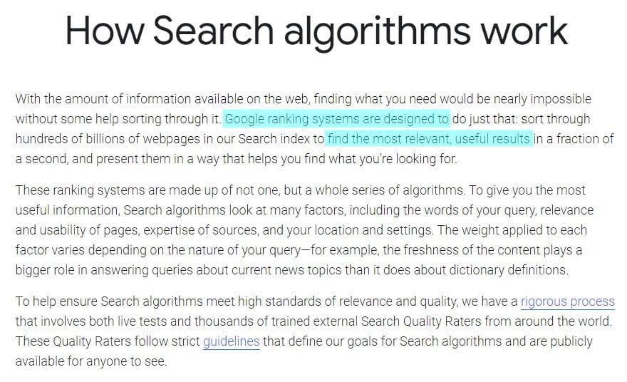How Google Search Algorithm Works