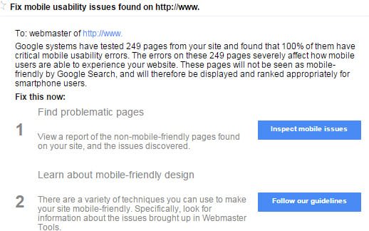 Responsive Web Design - Google Warning