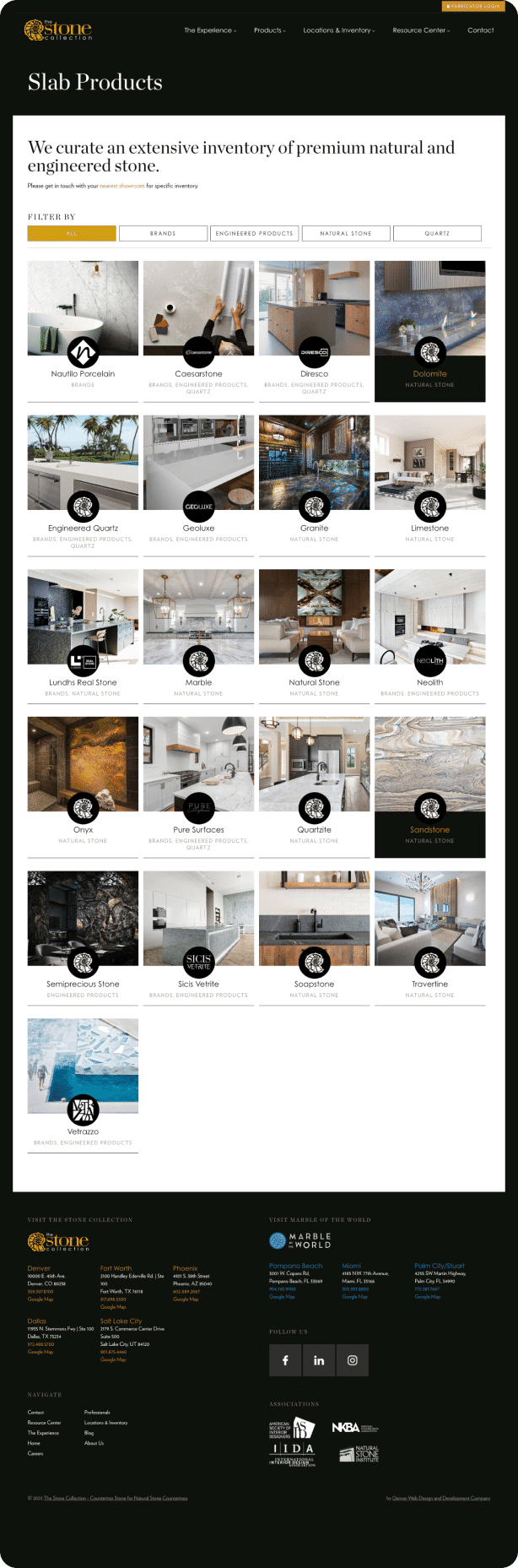 The Stone Collection Website Design and Development by Webolutions Digital Marketing Agency Denver, Colorado