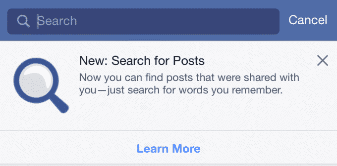 New Facebook Search