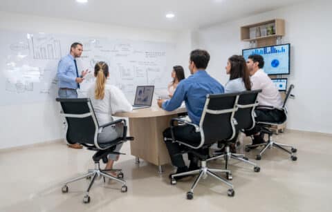 marketing professionals using data to improve decision-making