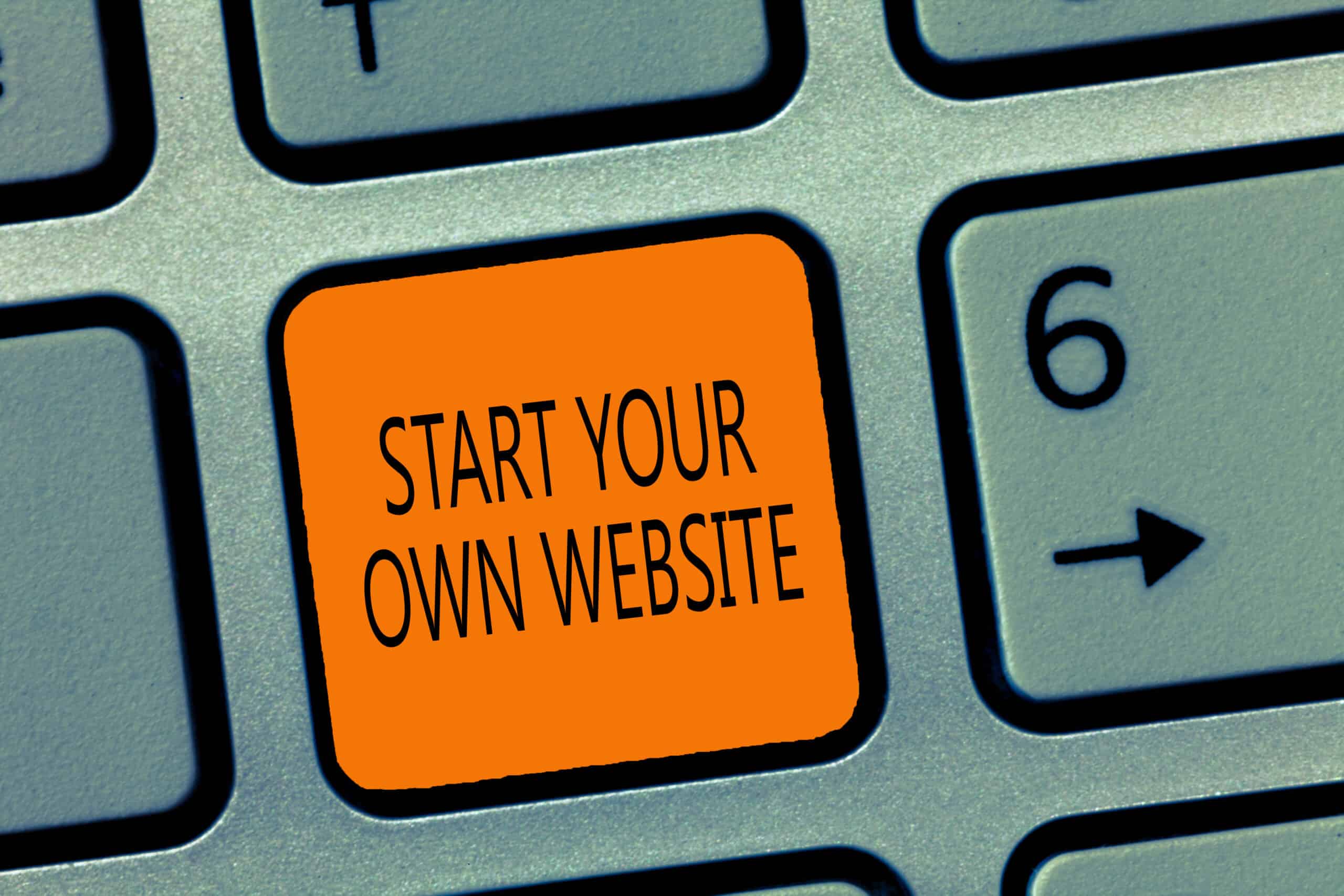 note saying "start your own website" - using WordPress to build a website